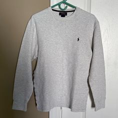 Nwot Ralph Lauren Polo Men’s 100% Cotton Waffle Knit Thermal T-Shirt. Size Xl. Classic Gray Tops With Ribbed Collar, Casual Polo Sweater With Crew Neck, Cotton Waffle Knit Long Sleeve Sweatshirt, Gray Long Sleeve Polo Sweater, Casual, White Long Sleeve Cotton Polo Sweater, Casual Long Sleeve T-shirt With Ribbed Collar, Basic Long Sleeve Tops With Ribbed Collar, Casual Long Sleeve Polo Sweater, Casual Crew Neck Polo Sweater