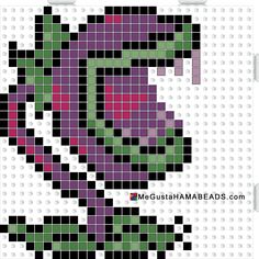 a cross stitch pattern of a purple rose