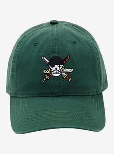 One Piece Zoro Jolly Roger Ball Cap -- BoxLunch Exclusive | BoxLunch Zoro Jolly Roger, One Piece Merch, One Piece Zoro, 2024 Wishlist, Dark Side Star Wars, Green One Piece, Joe Cool, Disney Plush, Jolly Roger