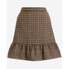 J Crew Mercantile Plus Size 20 Wool Blend Flounce Skirt Beige Houndstooth Ruffle New Approximate Measurements - Garment Laid Flat, Measured On One Side: 20" Waist 27" Hips 19" Overall Length Flounce Skirt, Plaid Mini Skirt, Fall Skirts, Dresses Shoes, Knee Length Skirt, J Crew Factory, Womens Fashion Trends, Skirt Fashion, Women's Boots