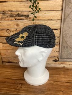 Grey black  Irish Flat peak cap to fit all sizes from small to large as has elastic fitted back. Very trendy and made with tweed and wool. Sizes small-large as it has a elastic Quilted lining. Handcrafted in Ireland Black Tweed Cap, Adjustable Tweed Flat Cap, Adjustable Tweed Cap, Fitted Tweed Cap, Black Casual Tweed Hat, Casual Black Tweed Hat, Fitted Tweed Hat Casual Style, Fitted Tweed Casual Hat, Casual Fitted Tweed Hat