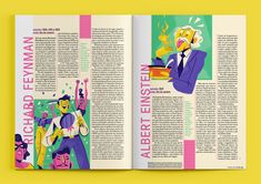 an open magazine with cartoon characters on it's pages and the title in english