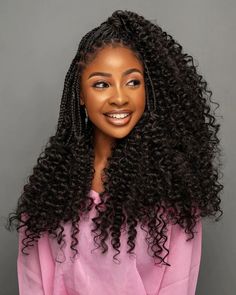 #curlyhaircare #haircolor #fashion #aesthetic Jumbo Braids Styles, Curling Braids, Winter Braids For Black Women, Weave Braids, Cornrows With Box Braids, Protective Style Braids, Glamour Hair, Big Box Braids Hairstyles, Braid Wig