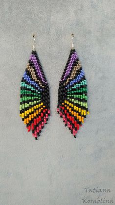 a pair of multicolored beaded earrings on a gray background with the words,'it is not easy to do anything