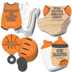 basketball baby shower gift set with bib and pacifier