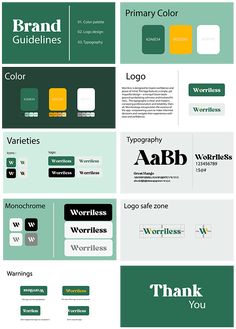 a bunch of different font and numbers on a green background with the words brand guidelines