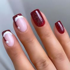 PRICES MAY VARY. 🎄【Package Contains】：24 Pcs Christmas style false nails, 24 pieces of jelly glue,, 1 mini nail file, 1 wooden stick. 🎄【High-Quality Material】：Square French press on nails is made of high-quality ABS environmental friendly acrylic material. It is non-toxic, odorless, durable and not easy to fade. It is harmless to your body and nails, and provides you with a comfortable and wonder#WinterNails #NailDesigns #GorgeousNails #WinterBeauty #NailInspiration #NailArt #WinterFashion #NailGoals #WinterStyle #NailTrends Santa Hat Nails, Short Fake Nails, Nails For Women, Square Acrylic Nails, Manicure E Pedicure