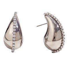 Brand Name: VQYSKO Material: Metal Metal: 316L Stainless Steel Big Stud Earrings, Chain Decor, Chunky Hoop Earrings, Drop Design, Statement Drop Earrings, Waterproof Jewelry, Stud Earrings For Women, Cz Earrings, Crystal Drop Earrings