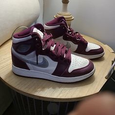 Reposhing This Item I Purchased From @Pbco2311. Loved It, But Ready To Rotate For Something New. Questions? Leave A Comment Below! Casual Custom Sneakers Burgundy With Round Toe, Casual Custom Sneakers In Burgundy With Round Toe, Burgundy High-top Sneakers For Streetwear, Nike High-top Custom Sneakers With White Laces, Maroon Jordans, Chunky Loafers Outfit, Outfit Generator, Spanish Outfits, Clothing Apps