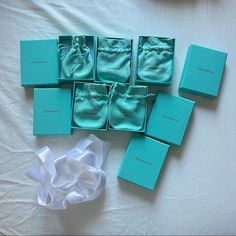 In Perfect Condition. Bundle Purchase. Leather Mirror, Tiffany Box, Cat Sunglasses, Blue Books, Accessories Set, Tiffany And Co, Robins Egg Blue, Blue Box, White Ribbon