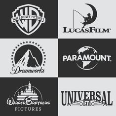 six different logos for movies and films