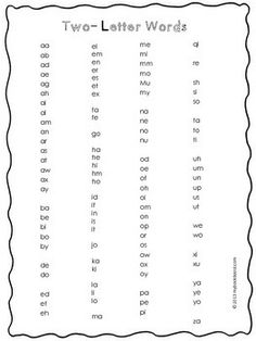 two - letter words worksheet for kids to practice their handwriting and writing skills