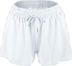 White Athletic Shorts With Built-in Shorts For Light Exercise, Short Activewear For Training With Drawstring, Training Activewear With Drawstring, Summer Shorts With Elastic Waistband For Light Exercise, Sporty Elastic Athletic Shorts For Sports, White Relaxed Fit Gym Shorts, White Athleisure Shorts For Light Exercise, White Stretch Athletic Shorts For Light Exercise, Stretch Athletic Shorts With Drawstring For Training