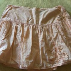 Cute Peach Colored Miniskirt Is 100% Lightweight Cotton And Gathers Fall From Wide Drop Waist. Beading At Hem And Side. Invisible Back Zip. Adorable Summer Skirt! Like New Condition Never Worn! Feminine Cotton Beach Skirt, Eyeshadow Orange, Cute Peach, Beaded Skirt, Summer Skirts, Drop Waist, Beading, Womens Skirt, Mini Skirts