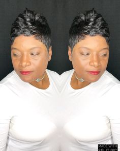 Molded Short Hair Black Women, Fantasia Short Hairstyles, Short Quick Weave Styles, Short Haircuts Black Hair, Short Curly Crochet Hair, Short Quick Weave Hairstyles, Edgy Short Haircuts, Finger Waves Short Hair, Short Natural Curly Hair