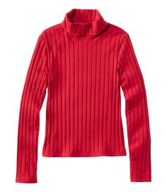 Women's Signature Ribbed Turtleneck | Tees & Knit Tops at L.L.Bean Cotton Turtleneck, Womens Knit Tops, Red Turtleneck, Ribbed Turtleneck, Kids Outerwear, Knit Tops, Shop Mens Clothing, L L Bean, Casual Jacket