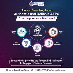 an ad with the words are you searching for an authentic and reliable aeps company?