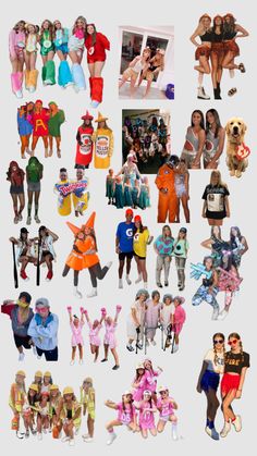 a collage of people dressed in costumes