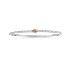 GIA certified fancy light pink bangle bracelet. White Diamond Pave Bangle Bracelet, White Diamond Bangle Bracelet With Pave Setting, Fine Jewelry White Bangle With Single Cut Diamonds, White Bangle With Single Cut Diamonds, White Pave Setting Fine Jewelry Bracelet, White Diamond Bracelet With Diamond Accents, White Diamond Bracelet With Diamond Accents Fine Jewelry, Fine Jewelry White Diamond Bracelet With Accents, White Bracelets With Pave Setting In Fine Jewelry Style