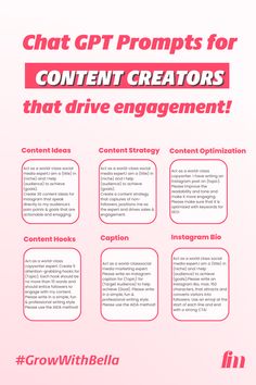 6 TOP ChatGPT Prompts for Content Creators: Drive More Engagement Today! Caption Prompts For Instagram, Tiktok Lifestyle Content Ideas, Content Creation Tips, Content Ideas For Digital Marketing, Digital Marketing Strategy Social Media, Content Strategy Template, Content Creation Ideas, How To Become Confident, Tiktok Content