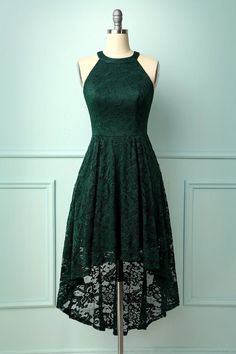 Georgia Dance, Jenny Aesthetic, Grade 8 Grad Dresses, High Low Lace Dress, Goth Costume, Forest Green Dresses, Green Homecoming Dresses, Green Lace Dresses, Asymmetrical Cut