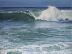 an oil painting of waves in the ocean