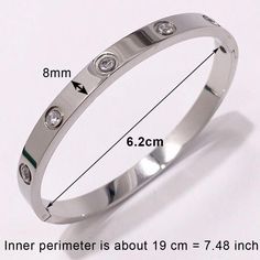 SPECIFICATIONSWrist: 17cm/19cmWidth: 4mm/6mm/8mmStyle: TRENDYSize: 50mm*60mm/53mm*62mmShipping: Free Shipping & Drop ShippingShape\pattern: BallSetting Type: Pave SettingPlating: Silver PlatedOrigin: CN(Origin)Occasion: Anniversary/Engagement/Wedding/Party/Gift/HolidayModel Number: Bracelet & BangleMetals Type: Stainless steelMaterial: CRYSTALGender: WomenFunction: HypoallergenicFine or Fashion: FashionCondition: 100% NewCompatibility: All CompatibleClass: High qualityBrand Name: NoEnName_NullBr Lovers Bracelet, The Bangles, Titanium Bracelet, Crystal Bangle, Stainless Steel Bangles, Bangles Style, Never Change, Cartier Love Bracelet, Wedding Bracelet