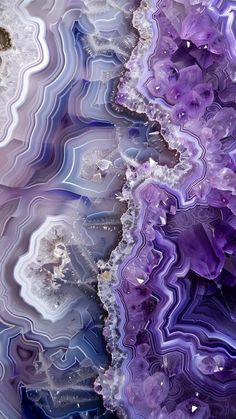 an abstract painting with purple and blue colors