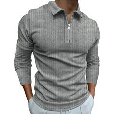 Men's Shirts Turn-Down Collar Zip Up Pullover Tops Color Matching Casual Slim Fit Basic Features: 1. High quality elastic soft fabric and thick material, high-end knit process, Lightweight, Breathable, Comfy, Stretchy skin-friendly. 2.Stylish and fashion design make you more attractive 3.Perfect Match with your favorite, denim jeans, etc 4.Our long sleeves men's shirts come in a wide range of color choices to help suit every individuals personal style and preference  whether you prefer a vibrant Camisa Lacoste, Collar Shirt Men, Mens Business, Stripe Long Sleeve, Streetwear Men, Long Sleeve Striped Top, Long Sleeve Tops Casual, Sport T-shirts, Striped Polo Shirt