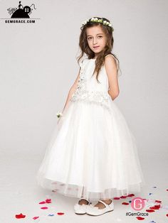 Sleeveless Long Tulle Flower Girl Dress with Asymmetrical Applique Ref#EFQ44 at GemGrace. #FlowerGirlDresses Shop now to get $10 off. Pro custom-made service for wedding dress, formal dress. View Flower Girl Dresses,First Communion Dresses,Wedding Dresses for Girls,White Flower Girl Dresses,Long Flower Girl Dresses,Tulle Flower Girl Dresses for more ideas. Click to shop now! #BuyableFlowerGirlDresses Sleeveless Tulle Princess Dress For Prom, White Sleeveless First Communion Dress With Tulle Skirt, Sleeveless Tulle First Communion Dress, Sleeveless Floral Applique Ball Gown For Pageants, Sleeveless Ball Gown With Floral Applique For Pageant, Sleeveless Princess Dress With Tulle Skirt For Prom, Sleeveless Tulle Dress For Confirmation, Sleeveless Tulle Skirt Dress For Confirmation, White Sleeveless Princess Dress With Tulle Skirt