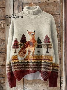 a sweater with an image of a fox on it