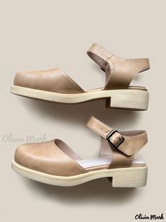 Olivia Mark - Stylish Platform Sandals Featuring Durable Chunky Soles Chic Sandals, Party Heels, Fashion Sandals, Sandals For Women, Heel Sandals, Olivia Mark, High Heel Sandals, Beige Color, Strap Sandals