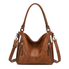 PRICES MAY VARY. Large Capacity - 12.2"(L) *4.72"(W) * 10.5"(H);This crossbody bag offers abundant space to accommodate all your essentials, including an iPad, phone, wallet, A4 magazine and cosmetics. Sophisticated - Crafted with premium PU leather and complemented by smooth zippers, this handbag boasts a sophisticated appearance. The lustrous black hardware add a touch of luxury, making it an elegant accessory for any occasion. Functional - Equipped with a detachable shoulder strap which is ad Handbags Hobo, Stylish Tote Bag, Purses For Women, Hobo Bags, Bags Tote, Large Shoulder Bags, Elegant Accessories, Hobo Handbags, Phone Wallet