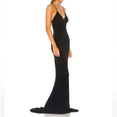 **Stock Photos Are Black, But Actual Dress Is Navy I Had The Train Taken Off True To Size Mermaid Hem Dress With Back Opening, Fishtail Gown For Gala, Formal Mermaid Silhouette Dresses, Formal Mermaid Silhouette Gown, Fishtail Dress With Back Opening For Gala, Fishtail Evening Dress With Back Opening, Evening Mermaid Fishtail Dress With Back Opening, Fishtail Gown For Night Out, Norma Kamali Dress