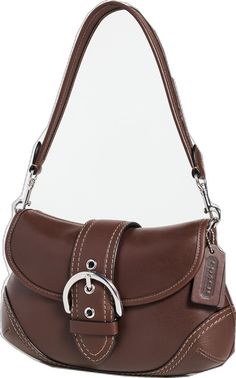 Brown Satchel With Silver-tone Hardware, Brown Satchel With Silver-tone Hardware Top Handle, Brown Top Handle Satchel With Silver-tone Hardware, Designer Brown Bag With Buckle Closure, Modern Brown Bags With Silver-tone Hardware, Modern Leather Satchel With Buckle Closure, Leather Saddle Shoulder Bag With Buckle, Leather Shoulder Bag With Rectangular Buckle, Leather Saddle Shoulder Bag With Buckle Closure