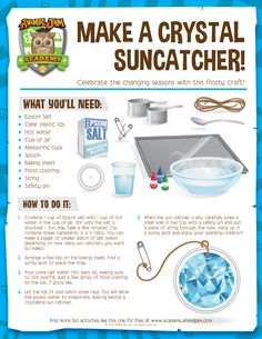 the instructions for making crystal suncather are shown in this poster, which shows how to use it