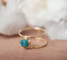 Copper Turquoise Ring * Gold * Statement * Gemstone * Natural * Organic * Ocean * Blue * Mermaid * Handmde * Double Band * Everyday BJR026 Turquoise Ring Gold, London Topaz Ring, Gold Wave Ring, Mens Skull Rings, Turquoise Gold Ring, Oxidized Silver Rings, Reiki Jewelry, Silver Wrap Ring, Lace Ring