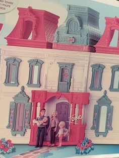 an advertisement for barbie's doll house is shown