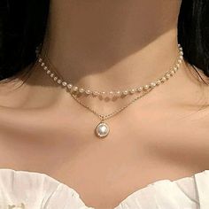 Fashion Jewelry Beautiful Faux Pearl And Gold Necklace. Approximately 8-1/2” Length (See Picture) Nwot Layer Chain Gold, Elegant Wedding Jewelry, Layer Chain, Pearl Choker Necklace, Necklace Women, Pearl Pendant Necklace, Chain Gold, Pearl Choker, Girly Jewelry