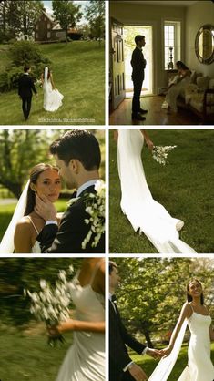 the bride and groom are getting ready to walk down the aisle