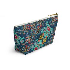 Inspired by traditional Chinese cultural elements of Baoji, Shaanxi folk art, this toad and flowery design pouch will draw people's attention instantly. Our pouches vary from small to large and can be used for pretty much anything. They make excellent pencil cases and cosmetic travel bags. They are constructed of a durable material with a zipper closure. • Made to order• Chinese Folk Art design is digital printed on fabric• 100% Polyester• 2 sizes available Small Large Length, in 8.66 12.60 Widt Chinese Folk Art, Folk Art Design, Pencil Cases, Travel Cosmetic Bags, Traditional Chinese, Toad, Large White, Pencil Case, Travel Bags