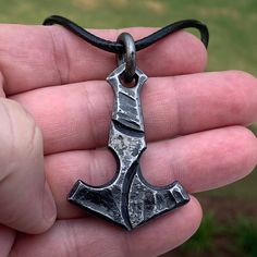 Hand Forged Knives, Blacksmith Keychain, Forged Necklace, Mjolnir Necklace, Hammer Necklace, Hand Forged Jewelry, Thor's Hammer Necklace, Black Smithing, Mjolnir Pendant