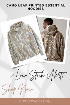 Stay cozy and stylish with this camo leaf printed hoodie! Designed for a relaxed fit and standout look, it's perfect for casual wear, layering, and outdoor adventures. A must-have for effortless style. Shop now! #camohoodie #printedhoodie #cozystyle #streetwearfashion #wardrobestaple #fashionforward #curvywaves #musthave #comfortablefit #trendyoutfit #modernwear #everydayfashion #versatilestyle #casualcomfort #layeringessential