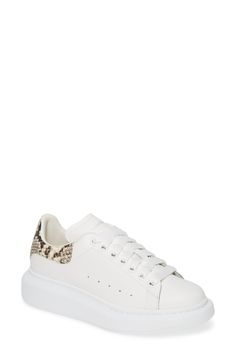 Women's Alexander Mcqueen Sneaker, Size 9.5US / 39.5EU - White Luxury Studded Platform Sneakers With White Sole, Luxury Chunky Sneakers With Contrast Sole And Lace-up, Luxury Chunky Lace-up Sneakers With Contrast Sole, Luxury Chunky Lace-up Sneakers For Streetwear, Luxury Lace-up Chunky Sneakers For Streetwear, White Chunky Lace-up Sneakers With Studded Outsoles, Luxury Lace-up Platform Sneakers With Textured Sole, Luxury Low-top Sneakers With Lug Sole, Luxury Platform Sneakers With Laces And Round Toe