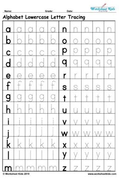 the alphabet worksheet with letters and numbers to be used for letter recognitions