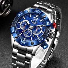 Men's Watches- 2022 New Fashion Blue Mens Watches Top Brand Luxury Clock Sports Chronograph Waterproof Quartz Watch Men Model Number:4001032559619 Q.Is its small dial effective or just a decoration? A.All dials are effective, can work, easy to use and very satisfied Q.Is it an original brand watch? A.Original. Made in China. Powerful Q.Whether the specifications and dimensions of the watch are accurate A.After I got the watch, I made measurements and it was accurate Q.Please tell me if there is Watches Women Michael Kors, Luxury Clock, Mens Sport Watches, Great Gifts For Men, Military Watches, Men Model, Watches Women Fashion, Casual Watches, Mens Luxury