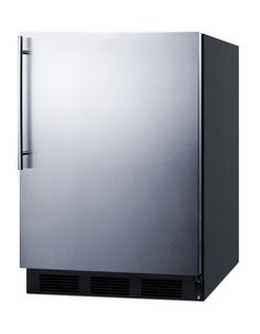 SUMMIT 24 in. Freestanding All-Refrigerator (FF63B) Stainless Steel Stainless Fridge, Freezerless Refrigerator, Counter Fridge, Mini Fridge With Freezer, Built In Refrigerator, Wine Shelves, Well Lights, Freezers, Black Cabinets