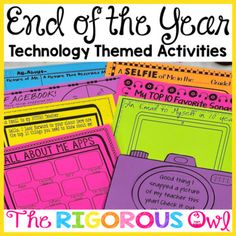 the end of the year technology themed activities