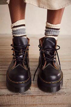 Church Quad Shoe Boots | Free People Basic Shoes, Shoe Inspo, Aesthetic Shoes, Swag Shoes, Fall Shoes, Looks Style, Mode Inspiration, Hippie Style, Dr. Martens Boots