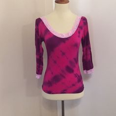 This Is A Brand New Tanjane T Sleep Top From Love Tanjane. Soft And Stretchy Material. Lace Trim. 3/4 Length Sleeves. Measures 16 Inches Across The Bust And Is About 19.5 Inches In Length. Made In Southern California And Hand Dyed. Price Is Firm. Thanks For Looking. Stretchy Material, Women's Intimates, Pink Purple, Length Sleeve, Lace Trim, Hand Dyeing, Trim, Dye, Brand New